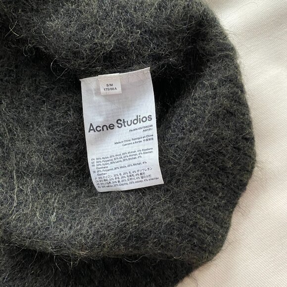 ACNE Wool/Mohair Long Cardigan in Green Olive, Size S/M - Picture 7 of 9